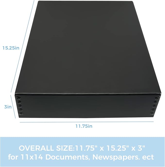 Lineco 11x14 Black Museum Archival Storage Box, Drop Front Design, 11 1/2 x 15 - Image 2