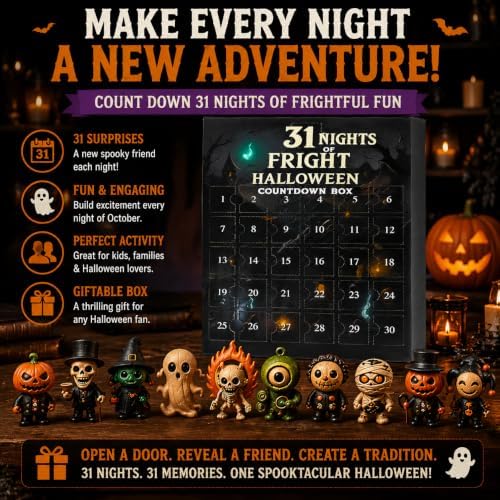 Halloween Advent Calendar 2026, Spooky Mini Collectible Figures (31 Days)