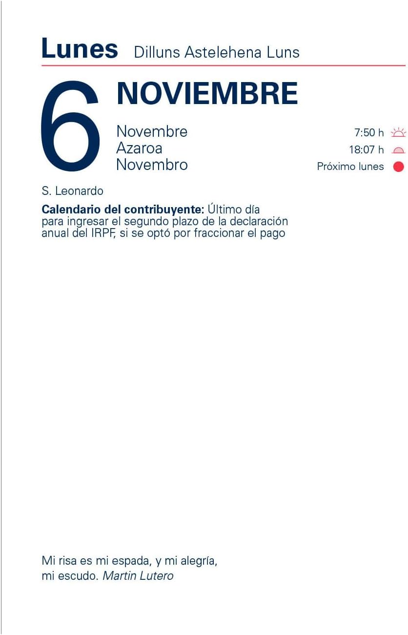 Grafoplás | Taco Desktop Calendar 2025 | 8.5 x 11 cm | Day Page View | Contributor Calendar | 70 g Paper | FSC Certified | Perfect Office Supplies for Desk