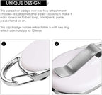 Retractable Badge Holder with Carabiner Reel Clip and Key Ring - Image 3