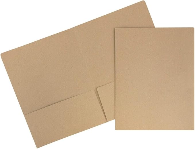 LUXPaper 9" x 12" Presentation Folders | Two Pocket | Grocery Bag Brown | 18pt. by LUXPaper