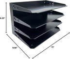 Huron Desktop Horizontal 4-Slot Legal File Binder Organizer Storage Letter Tray - Image 7