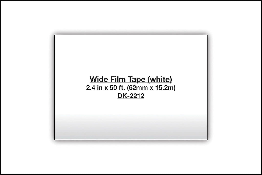 Brother Genuine DK-2212 Continuous Length Black on White Film Tape for Brother QL Label Printers, 2.4" x 50' (62mm x 15.2M), 1 Roll per Box, DK2212,Black/White