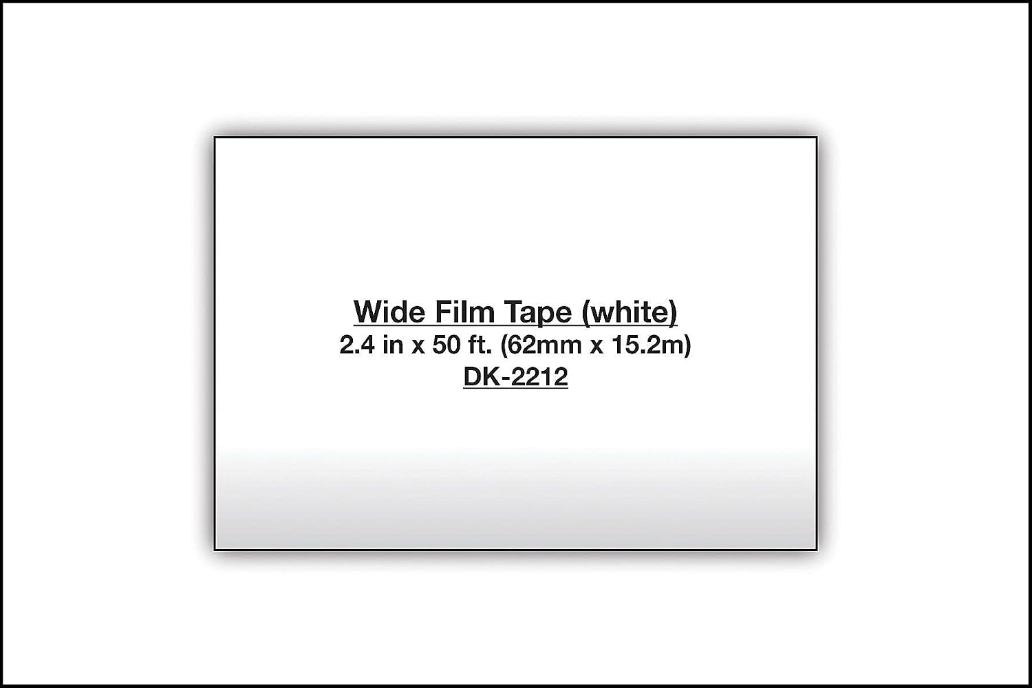 Brother Genuine DK-2212 Continuous Length Black on White Film Tape for Brother QL Label Printers, 2.4" x 50' (62mm x 15.2M), 1 Roll per Box, DK2212,Black/White