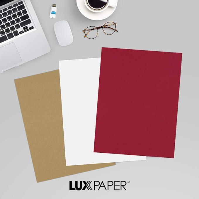 LUXPaper 8.5" x 11" Paper | Letter Size | Garnet Red | 80lb. Text | 500 Qty - Image 9