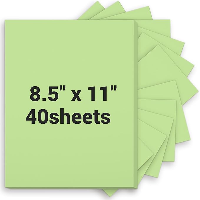 Cardstock 8.5 x 11, Thick Printer Paper 75 lb/200 gsm, 40 Sheets Card Stock by Glyanlee
