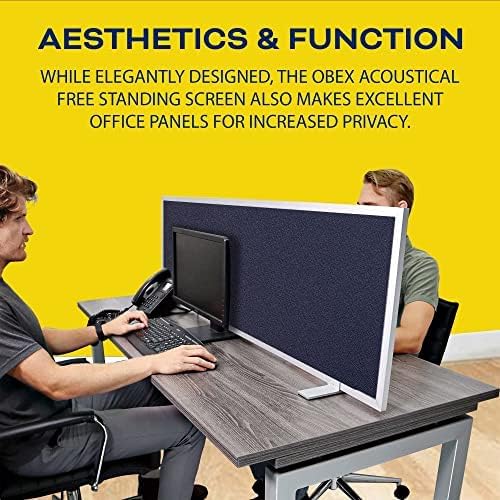 OBEX Acoustical Free Standing Privacy Screen, Cubicle Accessories Desk Privacy - Image 5