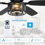 hounberi 52 inch farmhouse ceiling fan with light on a desk or shelf