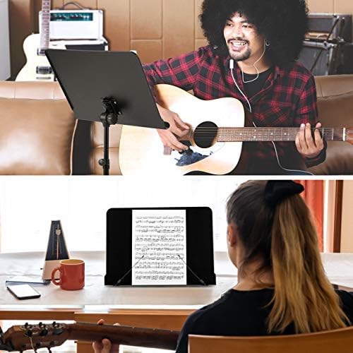 CAHAYA Sheet Music Stand Dual-use Convert to Desktop Stand Adjustable Black