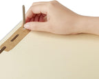 Staples End-Tab Fastener Folder, Letter Size, Manila, 50/Box | Reinforced tab and durable pressboard construction for secure document filing.