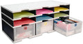 Desktop Organizer 6 Letter Tray Sorter Plus Riser Storage Base & 3 Storage by UltimateOffice