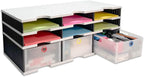 Desktop Organizer 6 Letter Tray Sorter Plus Riser Storage Base & 3 Storage by UltimateOffice