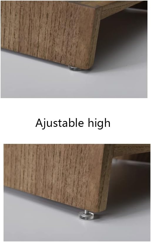 KIRIGEN Adjustable Wooden Under Desk Footrest, Office Foot Stool, Brown
