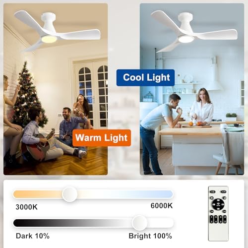 depuley 42-inch ceiling fans with lights: white 3 on a desk or shelf