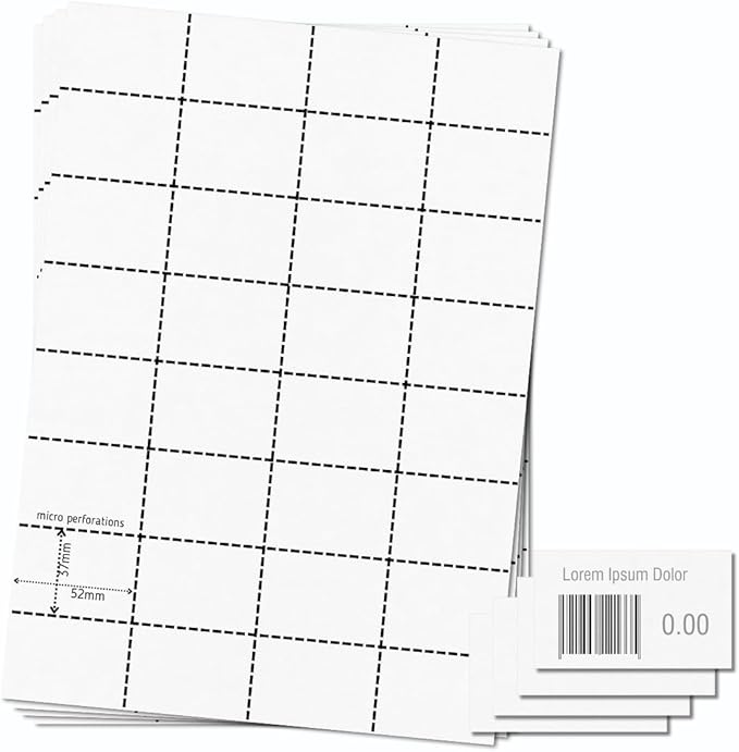 OfficeGear Shelf Edge Barcode Price Ticket Labels 32-up 37x52mm Custom by OfficeGear