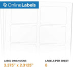 OnlineLabels 2-1/3" x 3-3/8" Printable Name Tags – Permanent Adhesive, & - Image 2
