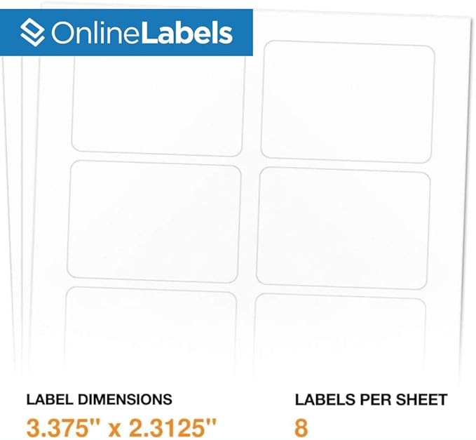 OnlineLabels 2-1/3" x 3-3/8" Printable Name Tags – Permanent Adhesive, & - Image 2