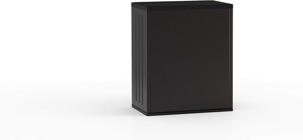 suncast 30" heavy-duty resin garage cabinet, lockable, dark showing dimensions