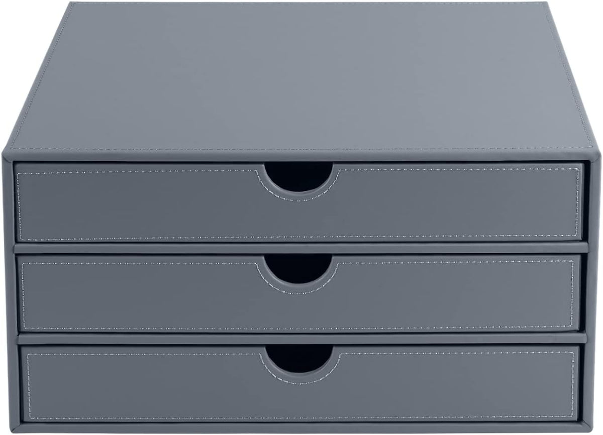 PU Leather Desk Organizer with 3 Drawers,Executive Office Supplies Desktop Fi...