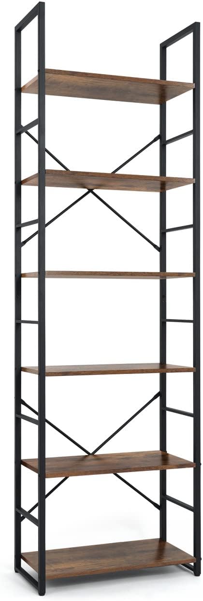 CAPHAUS 6 Tier Bookshelf, 24 Inch Width Free Standing Shelf, Bookcase Shelf - Image 9