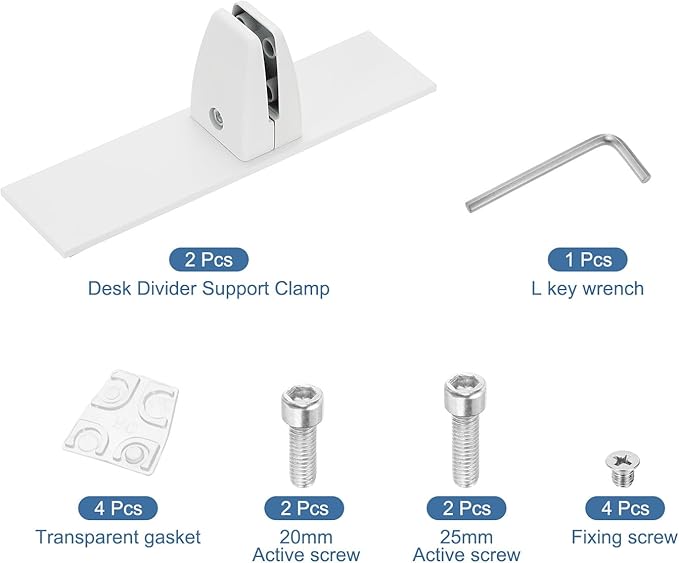 PATIKIL 1.8x1.3x2.5" Desk Divider Support Clamp - Image 3
