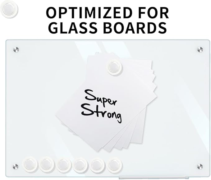 Glass Whiteboard Magnets Round Refrigerator Magnets Dry Erase Board Fridge Rare - Image 2