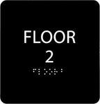 Black ADA Floor 2 Sign with Braille – Made from Durable Acrylic and Ready to by ADACentralSigns