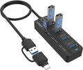 USB-A$USB-C HUB, 7Ports Hub by ONTEN