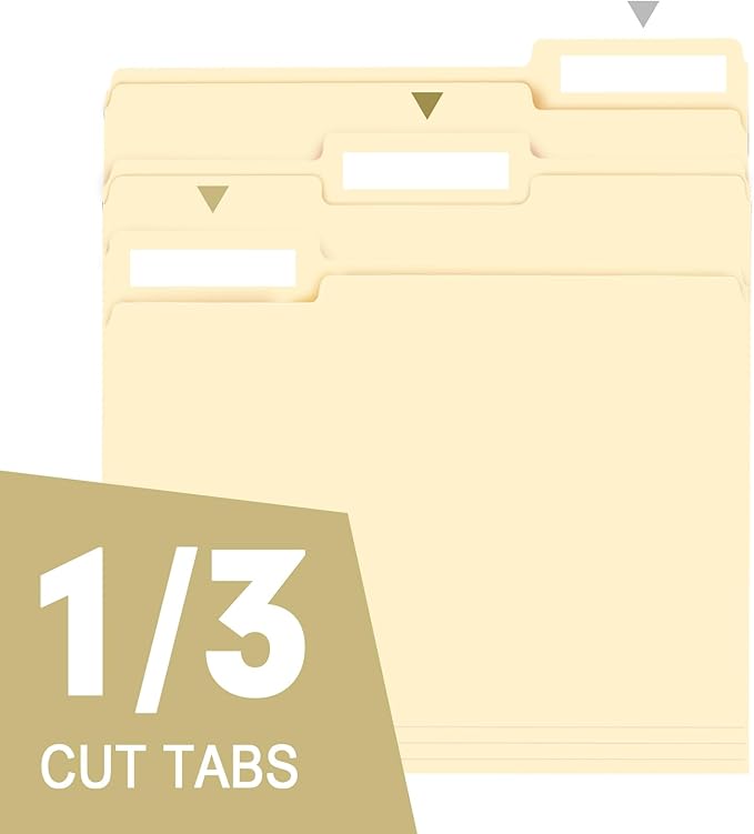 File Folder, RAZCC 150 Pack 1/3 Cut Tab File Folders Letter Size, Manila Folders - Image 3