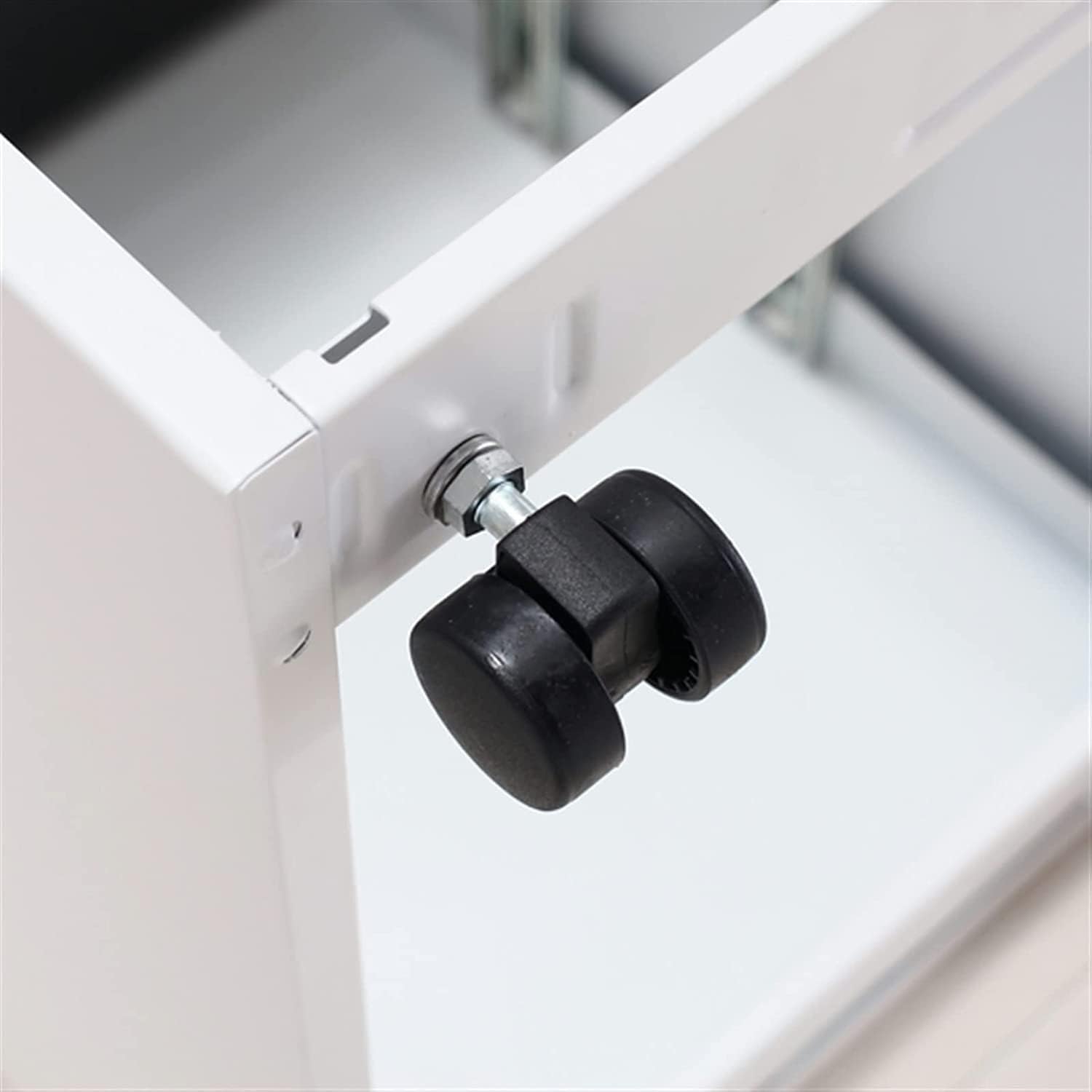 File Cabinet Three Drawers Side Pull Metal File Cabinet White Iron Chest of Drawers for Home Office Furniture 30 * 45 * 60Cm,