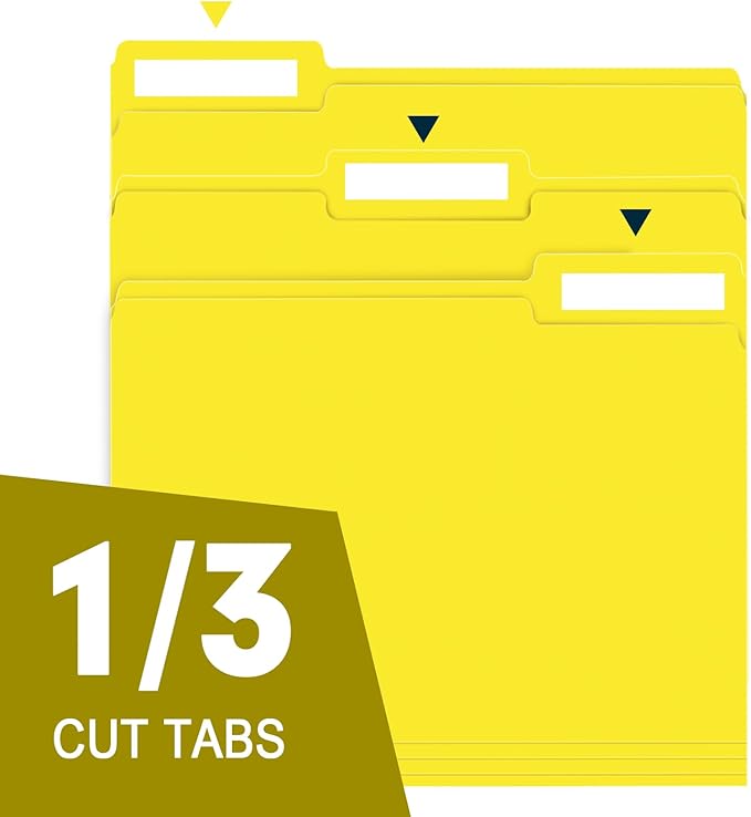 File Folder, RAZCC 150 Pack 1/3 Cut Tab File Folders Letter Size, Folders - Image 3