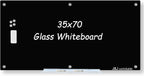 Magnetic Glass Whiteboard, Large White Board Frameless by JJworldwide