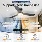 42 inch ceiling fans with lights and remote, side view