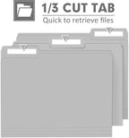 File Folder, PANDRI 120 Pack File Folder, 1/3 Cut Tab, Letter Size, Filing - Image 3