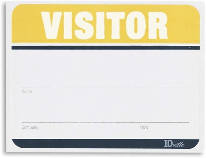 Visitor Name Badge Stickers by IDCardPros