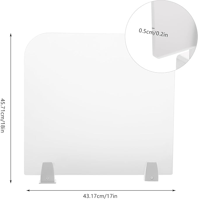 KONKENIE Acrylic Office Privacy Partition Indoor Desk Divider Guard Rectangle - Image 2