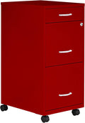 LYS SOHO Box/File/File Mobile Red File Cabinet, 3 Drawer by Lorell