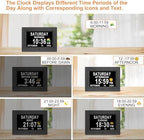 ssini digital calendar dementia alarm clock with day showing dimensions