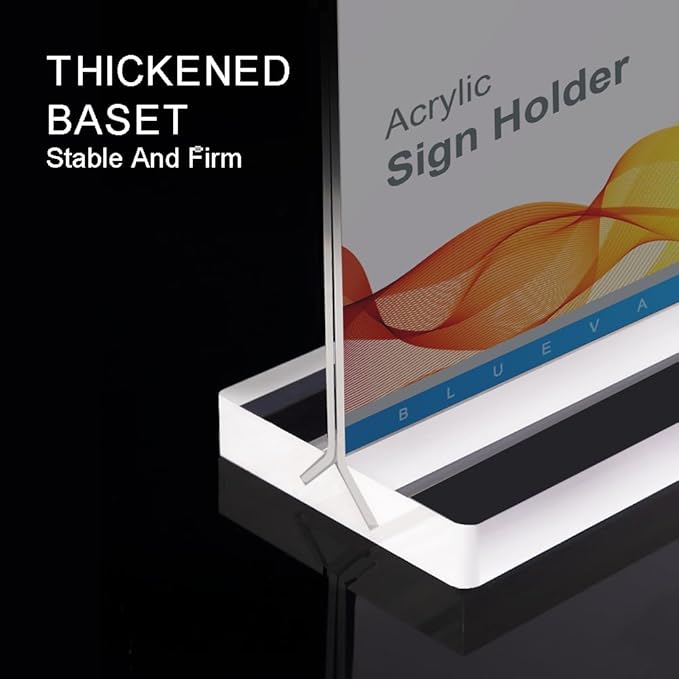 BlueValley Clear Acrylic Sign Holder 5x7 Vertical Double Sided Acrylic Photo - Image 8