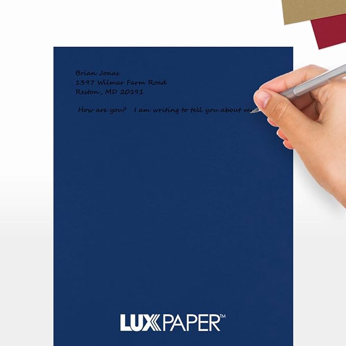 LUXPaper 8.5" x 11" Cardstock | Letter Size | Navy Blue | 100lb. Cover | 50 Qty - Image 5