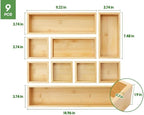 Bamboo Drawer Organizer Set, Junk Drawer Divider and Storage Trays Containers - Image 7