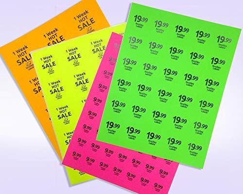 NextDayLabels Pack of 50 Sheets, 8-1/2 x 11" Fluorescent Labels - Image 4
