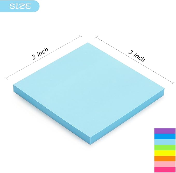 Early Buy 16 Pads Sticky Notes 8 Bright Color Self-Stick Notes 3 in x 3 in - Image 3