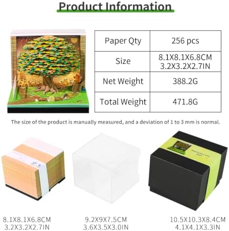 3D Time Piece Calendar, 2027 Desk Calendar With LED Light, 3d Tree Memo Pad Creative Desk Calendar, Christmas Gift for Colleague Friend, Desktop Decoration (Osmanthus Tree)