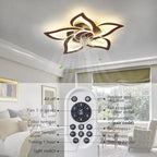 flower modern ceiling fans with lights, low profile shown in use