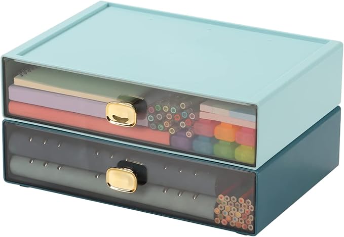 OSteed Spacious Desktop Storage Box, 1 Large Storage Drawer, Stackable Office - Image 6