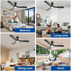 depuley 52-inch ceiling fans with lights: black 3, package contents