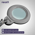 Neatfi XL Bifocal LED Magnifying Lamp, 7-Inch Acrylic Lens, 5D/20D Magnification - Image 2