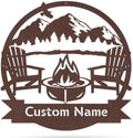 RealSteel Personalized Mountain Campfire Monogram Metal Sign – Custom Family by RealSteel