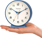 Tinload 4.5" Battery Operated Retro Analog Alarm Clock, Small Silent Bedside - Image 2